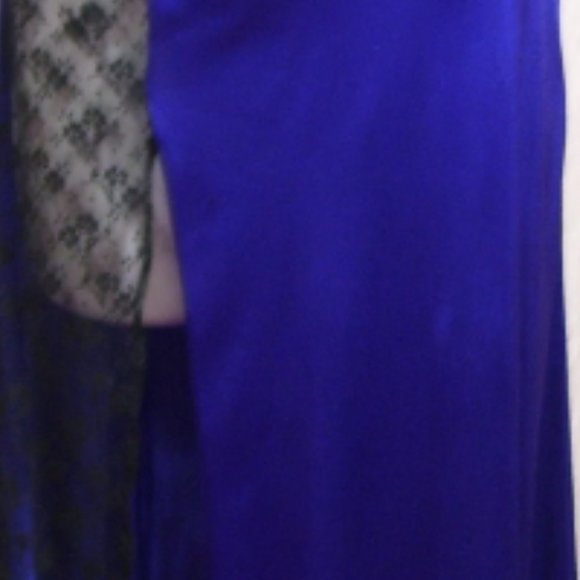 Vintage Burple Blue Sexy Long Nightgown Harlequin Look - Picture 4 of 4